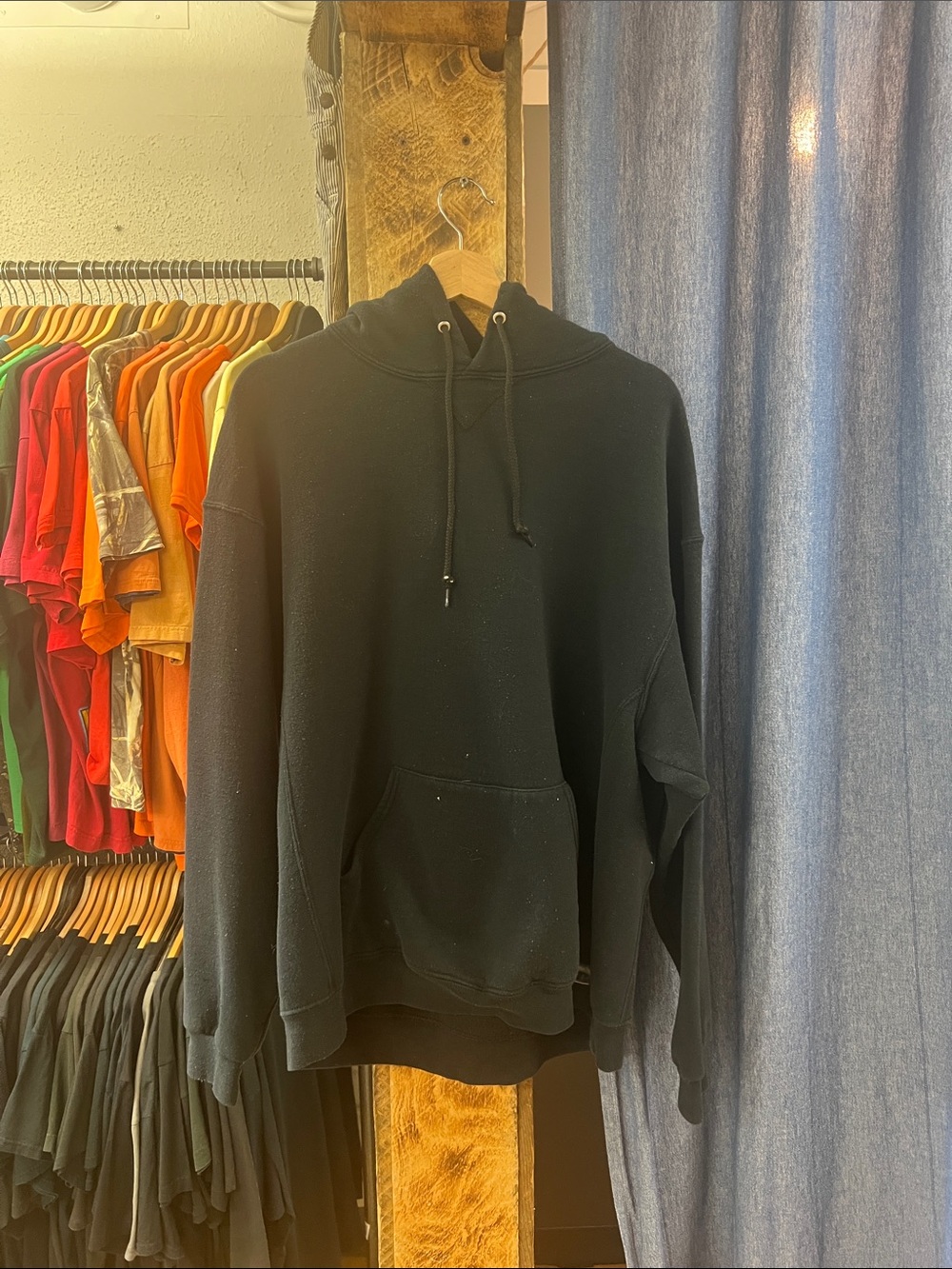 Vintage Russell Black Blank Hoodie